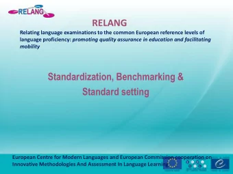 RELANG  Relating language examinations to the common European reference levels of language