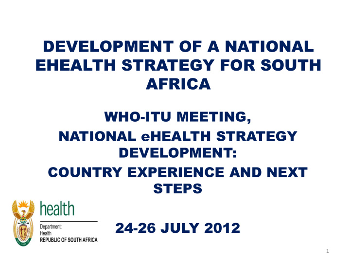 development of a national ehealth strategy for south