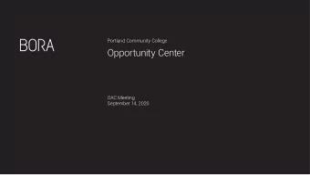 Opportunity Center  OAC Meeting  September 14, 2020  AGENDA  Agenda  00:05  Exterior Design Update