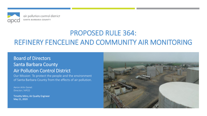 refinery fenceline and community air monitoring