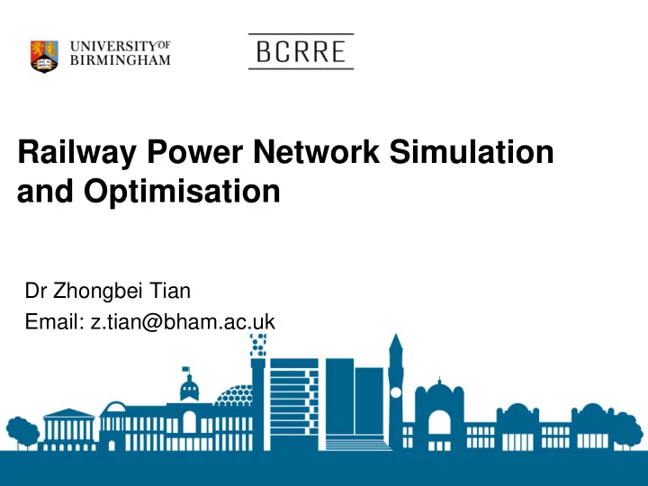 railway power network simulation