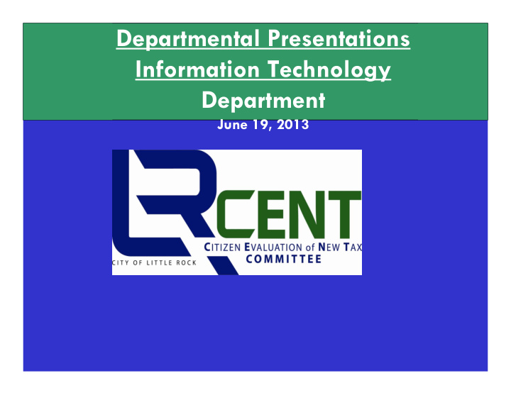 departmental presentations information technology