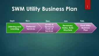 SWM Utility Business Plan  Sept.  Nov.  Feb.  Dec.  Jan.  Levels of  Revenues,  Final Utility