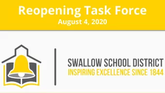 Reopening Task Force  August 4, 2020  Agenda  6:00 - 6:05  Review Agenda and Parking Lot  6:05 -