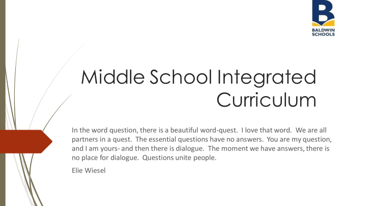 middle school integrated curriculum