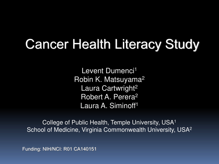 cancer health literacy study