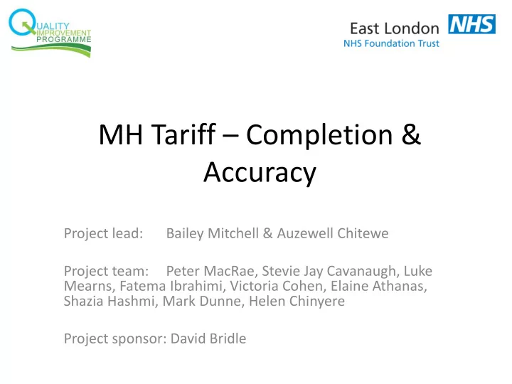 mh tariff completion