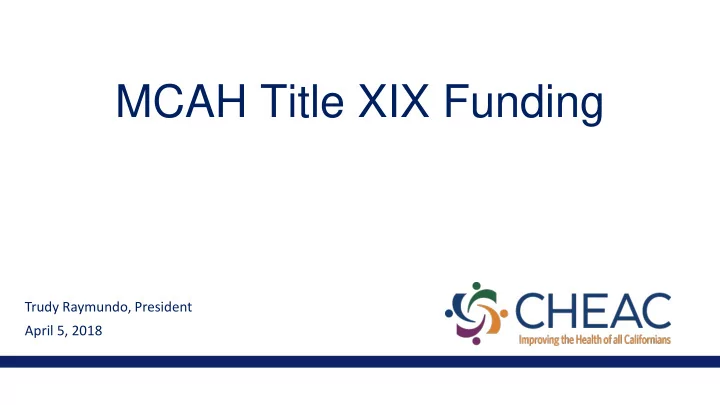 mcah title xix funding