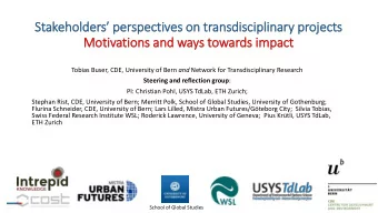 Stakeholders perspectives on transdisciplinary projects  Motivations and ways towards im  impact