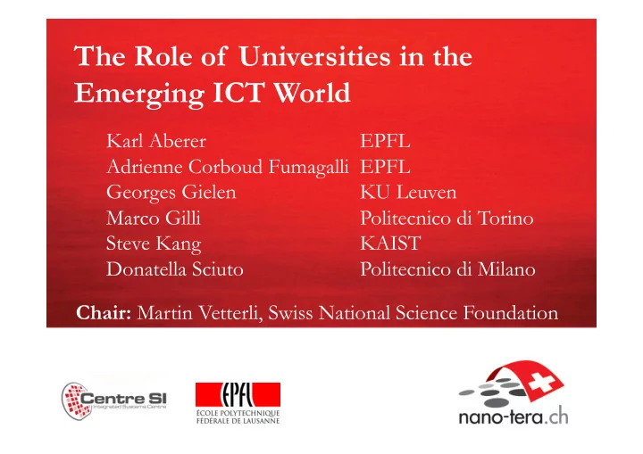 the role of universities in the emerging ict world
