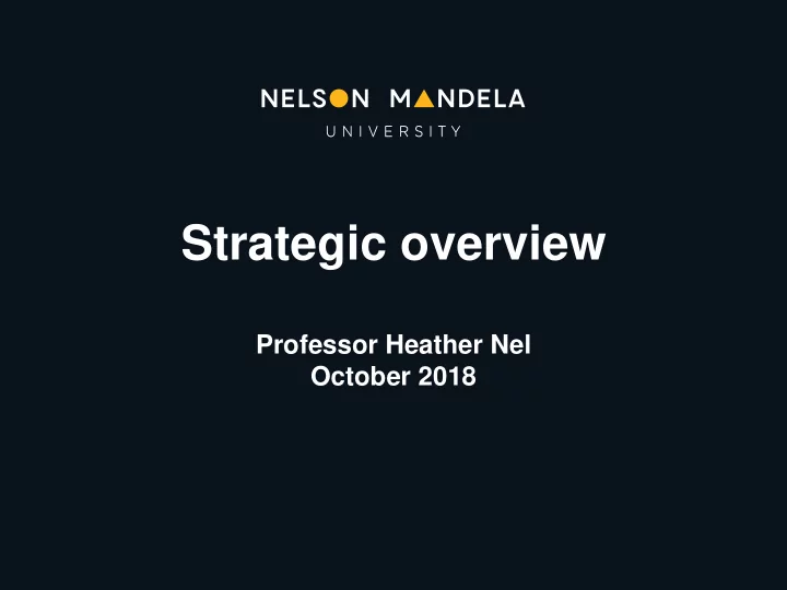 strategic overview