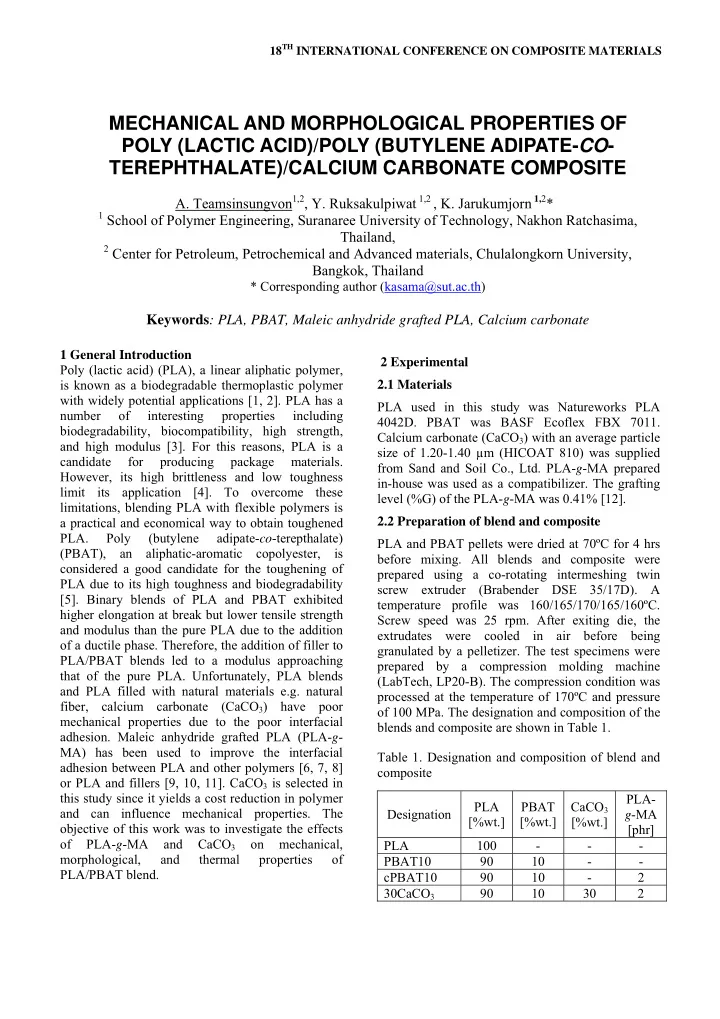 mechanical and morphological properties of poly lactic