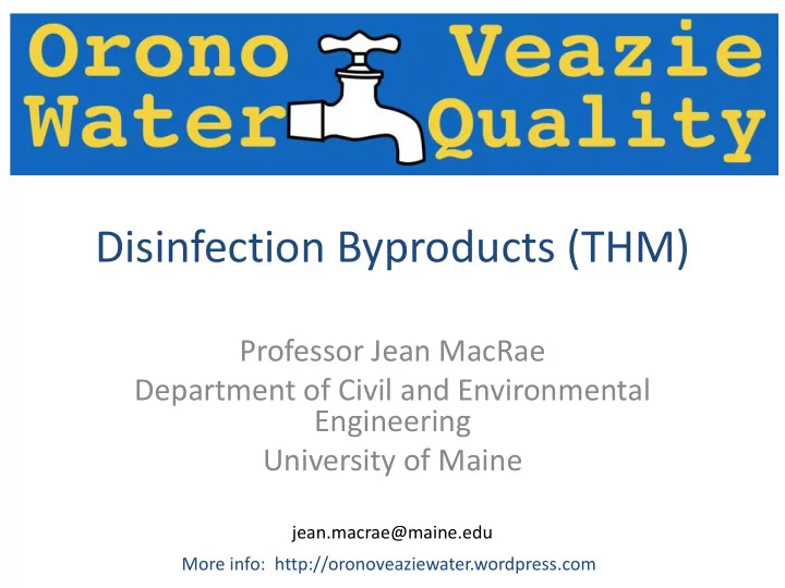disinfection byproducts thm