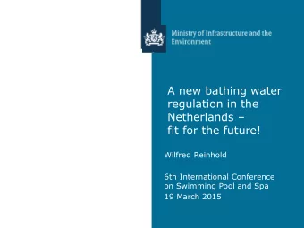 fit for the future!  Wilfred Reinhold  6th International Conference  on Swimming Pool and Spa  19