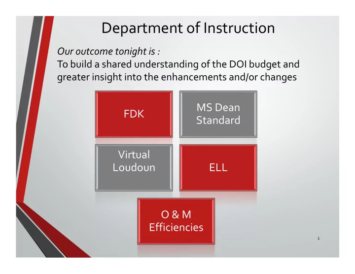 department of instruction