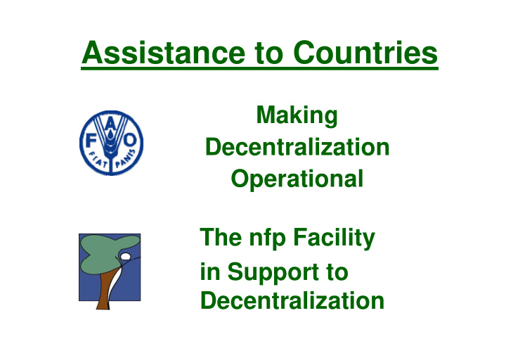 assistance to countries assistance to countries