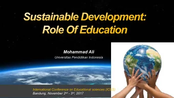 Mohammad Ali  Universitas Pendidikan Indonesia  International Conference on Educational sciences