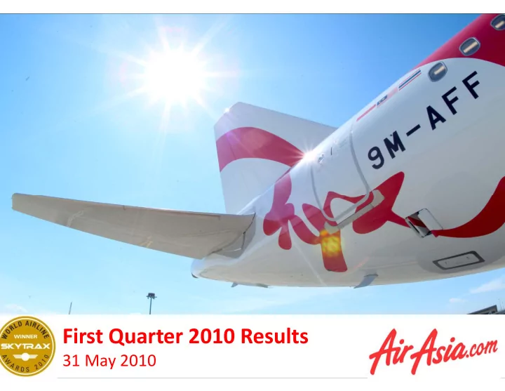 first quarter 2010 res first quarter 2010 res results