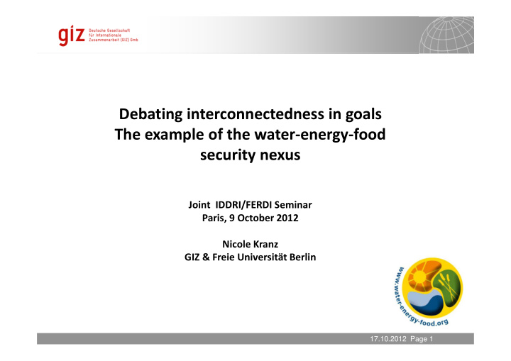 debating interconnectedness in goals the example of the