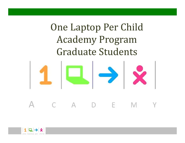 one laptop per child