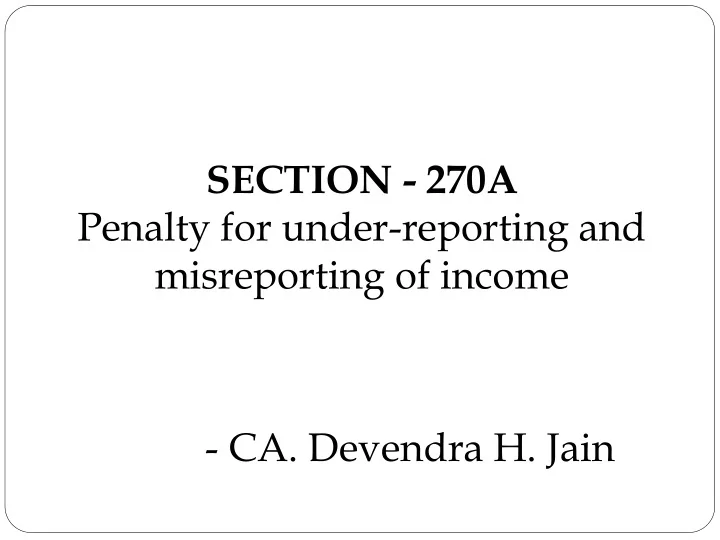 penalty for under reporting and
