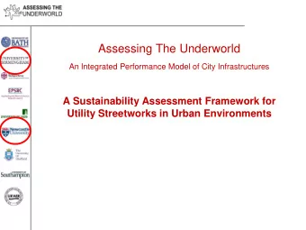 Assessing The Underworld  An Integrated Performance Model of City Infrastructures  A Sustainability