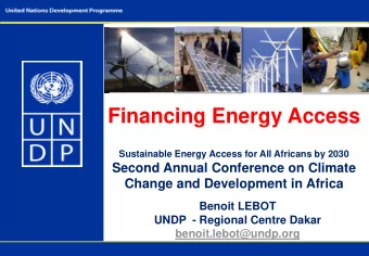 Financing Energy Access  Sustainable Energy Access for All Africans by 2030  Second Annual