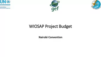 WIO  IOSAP Project Budget  Nairobi Convention  WIO  IOSAP Budget per Project Component  COMPONENT