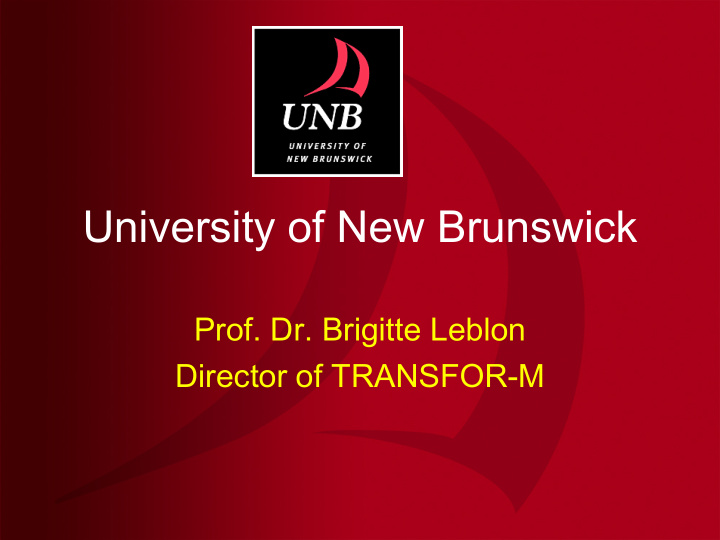university of new brunswick