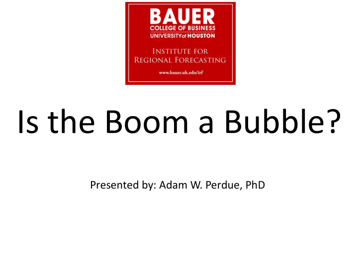 is the boom a bubble