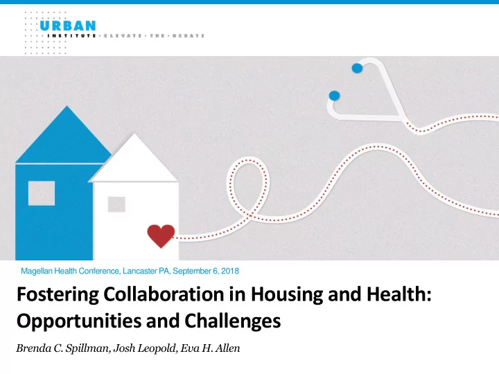 fostering collaboration in housing and health