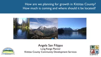Angela San Filippo  Long Range Planner  Kittitas County Community Development Services  Agenda
