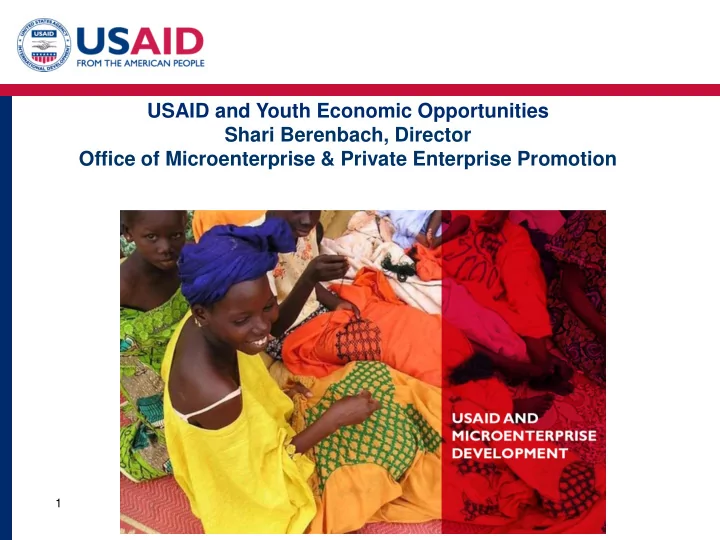 usaid and youth economic opportunities shari berenbach