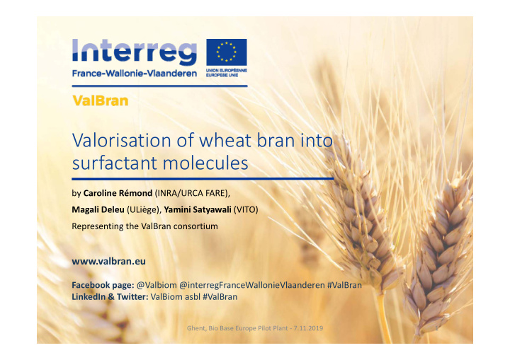 valorisation of wheat bran into surfactant molecules