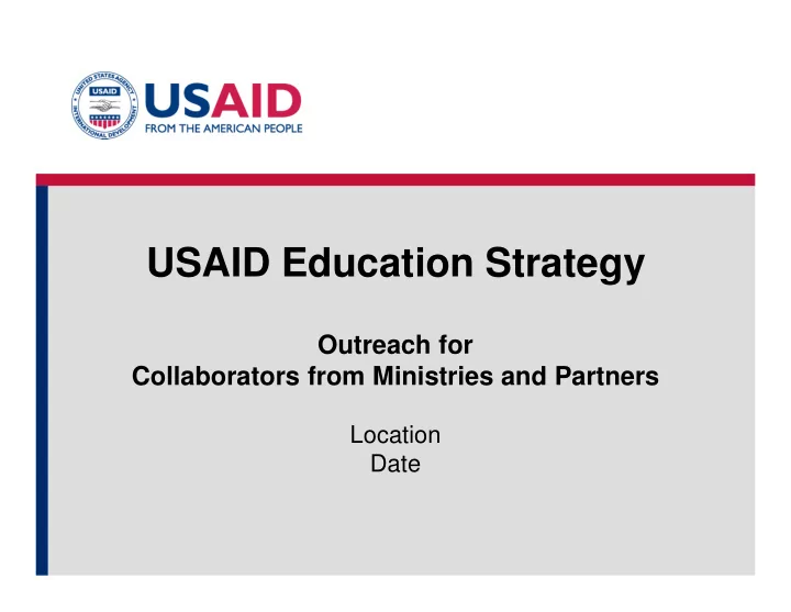 usaid education strategy