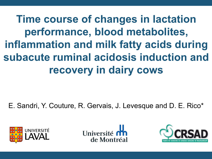 time course of changes in lactation performance blood