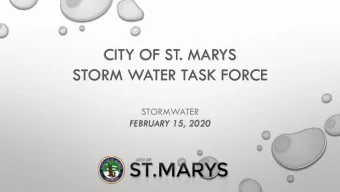 STORM WATER TASK FORCE  STORMWATER  FEBRUARY 15, 2020  VISION STATEMENT  THE VISION OF THE STORM