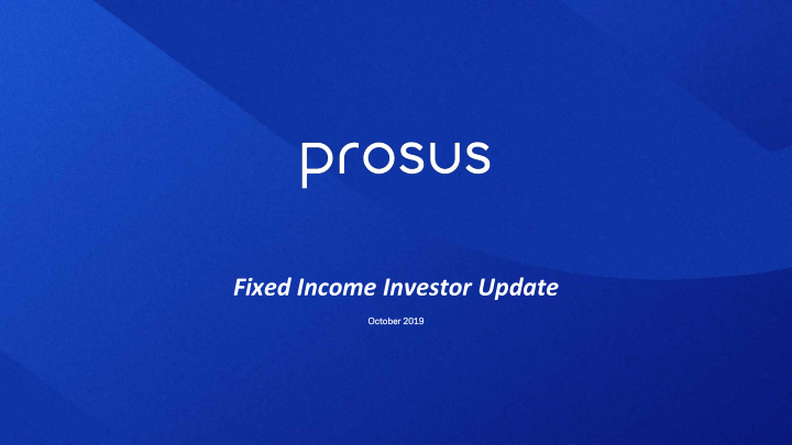 fixed income investor update