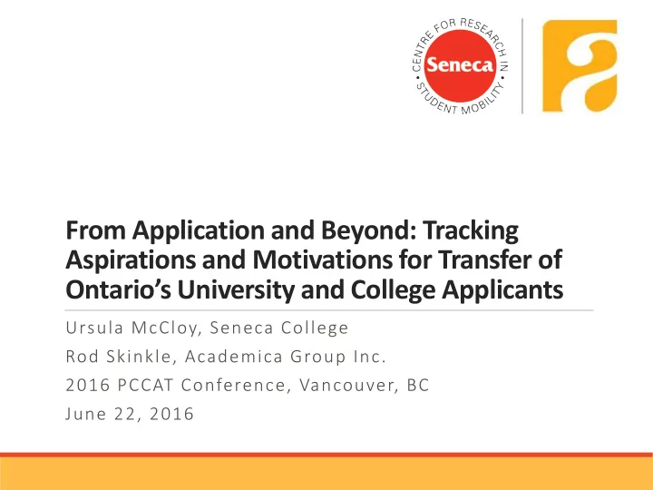 from application and beyond tracking aspirations and