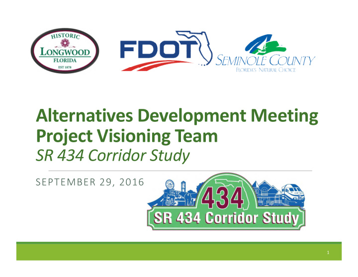alternatives development meeting project visioning team