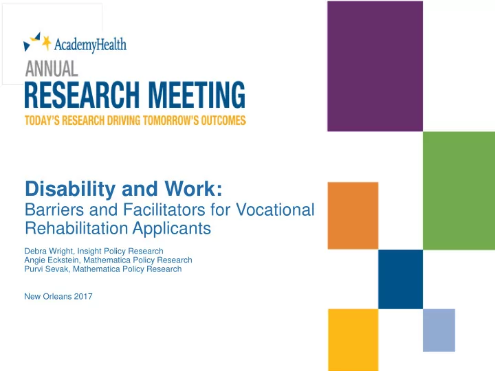disability and work