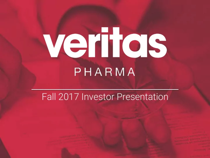 fall 2017 investor presentation legal disclaimer amp