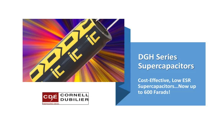 dgh series supercapacitors