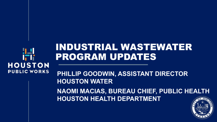 industrial wastewater program updates