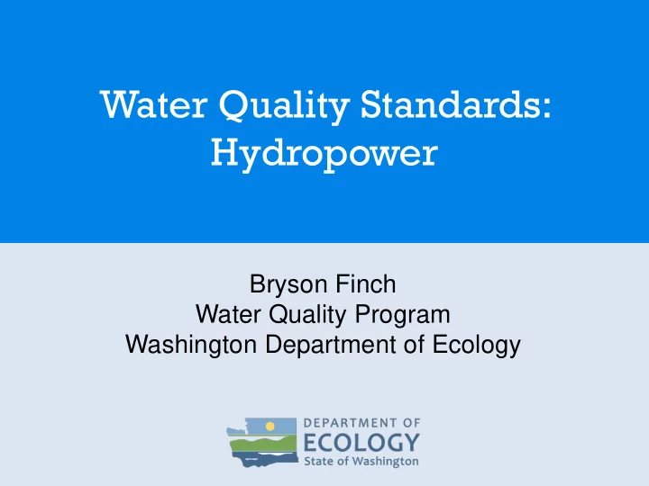 water quality standards