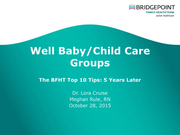 well baby child care