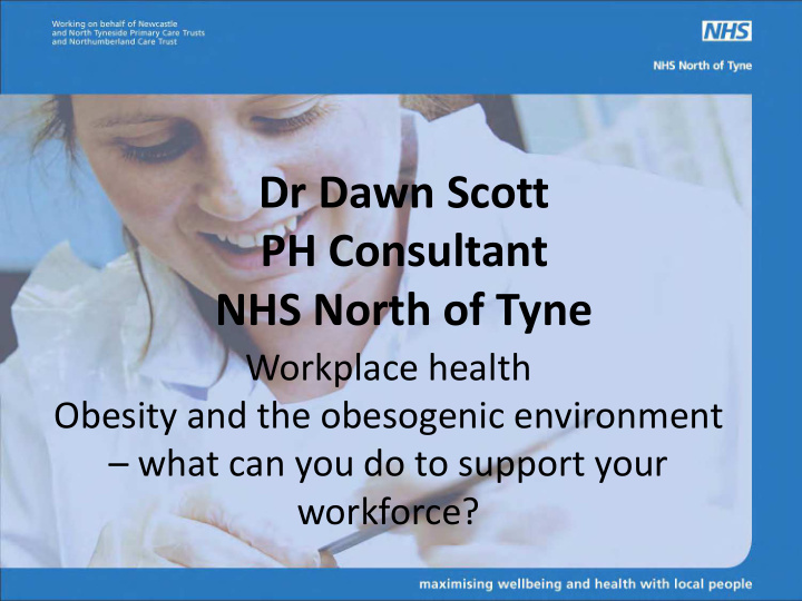 dr dawn scott ph consultant nhs north of tyne