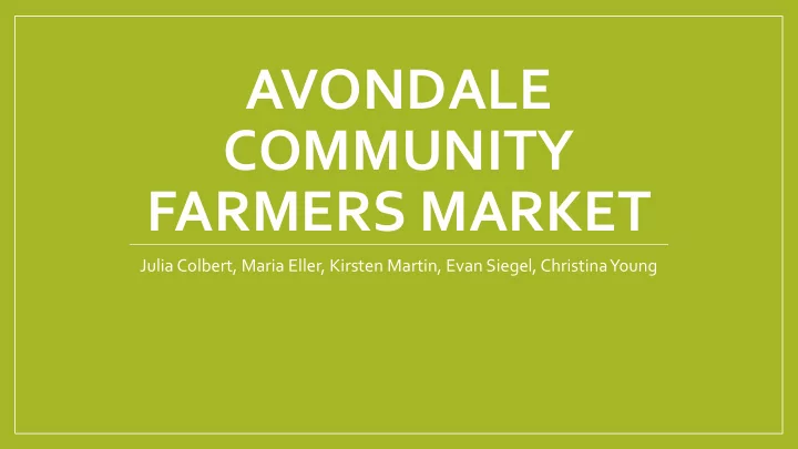 community farmers market