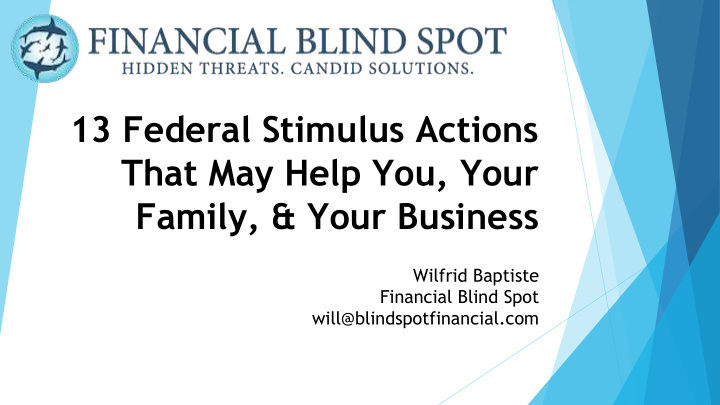 13 federal stimulus actions that may help you your family