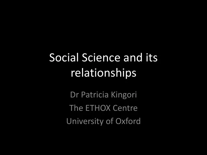 relationships